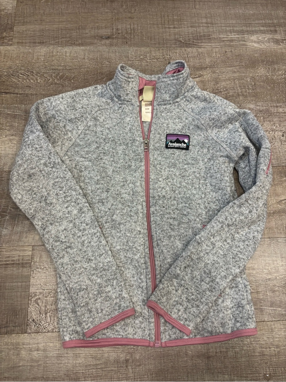 Outdoor Supply Company Heather Gray Zip Fleece with Pink Trim
